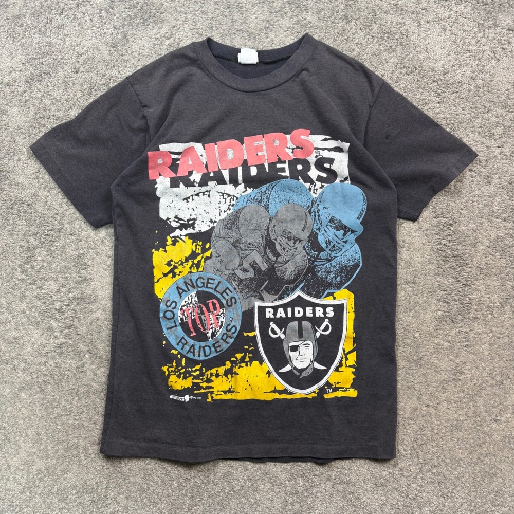 Vintage 1992 Los Angeles Raiders T-Shirt Black Size L Single Stitch NFL